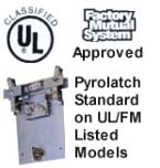 Factory Mutual Systems Approved. Pyrolatch standard on UL/FM listed models.