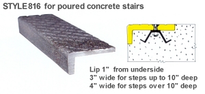 Style 816 for poured concrete stairs